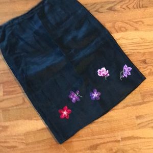 Special occasion silk embroidered skirt